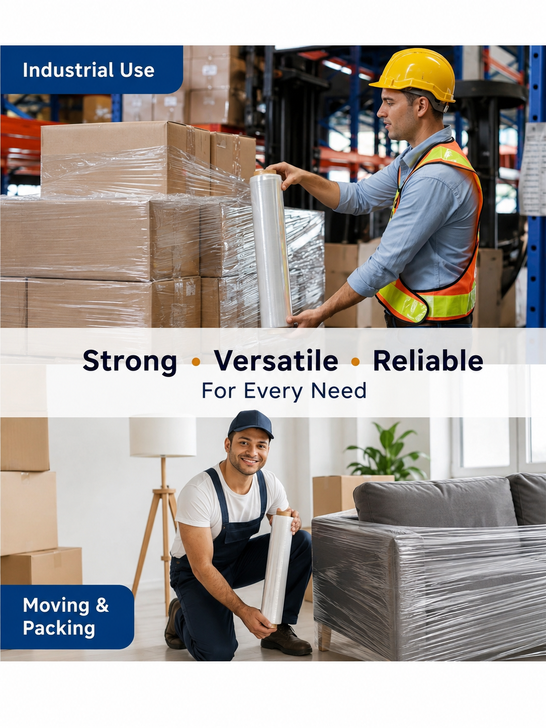 Stretch Film Clear 18" × 1000 ft – 80 Gauge | Pallet (70 Cases)