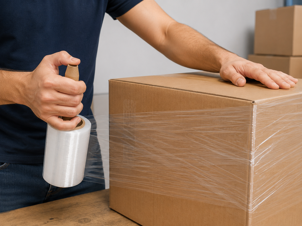Stretch Film Clear 5" x 1000 ft – 80 Gauge (12 Rolls per Case)